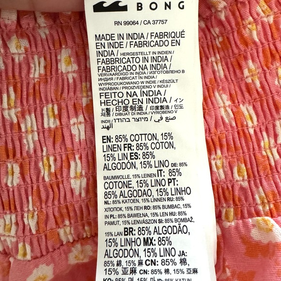 NWT Billabong Floral Woven Crop Top Size Medium - Picture 7 of 7